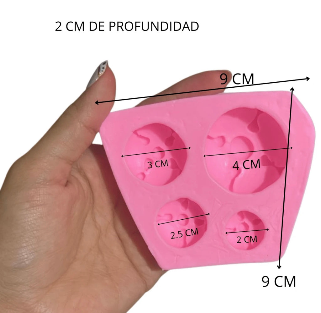 Molde Silicón 3D - Pan de Muerto - 4 cavidades