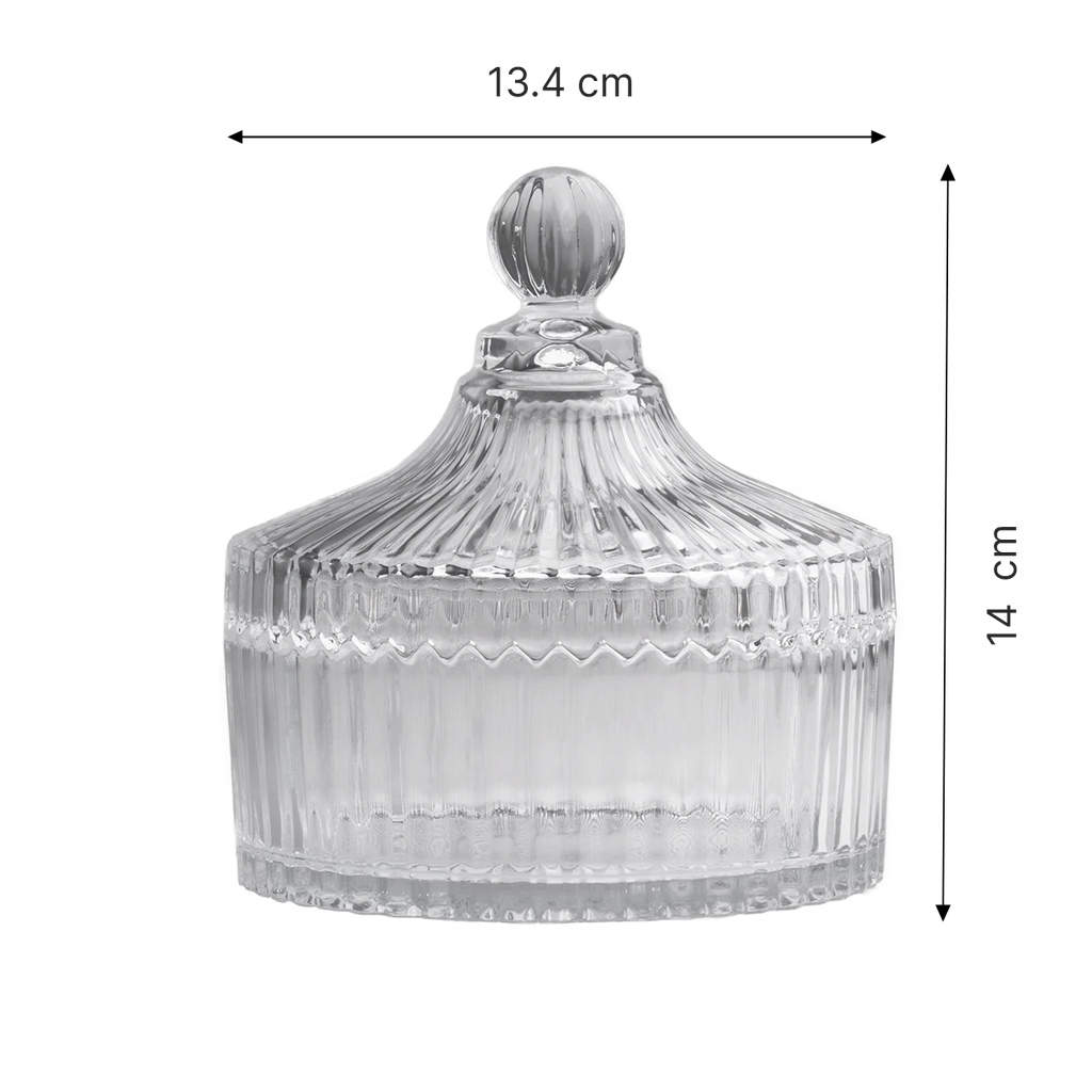 Bomboneras de vidrio con rayas transparente - Mini, mediana y grande