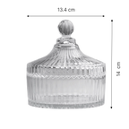 Bomboneras de vidrio con rayas transparente - Mini, mediana y grande