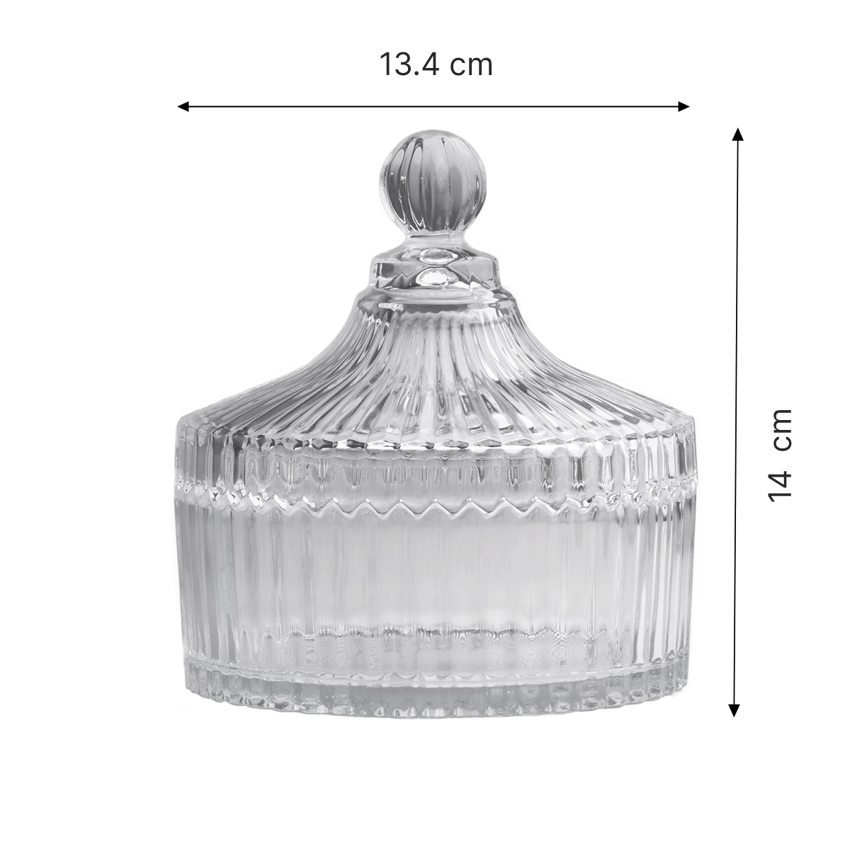 Bomboneras de vidrio con rayas transparente - Mini, mediana y grande