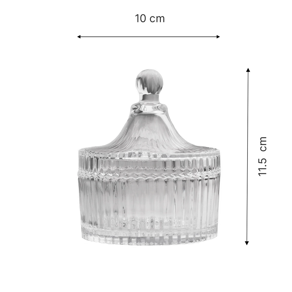 Bomboneras de vidrio con rayas transparente - Mini, mediana y grande