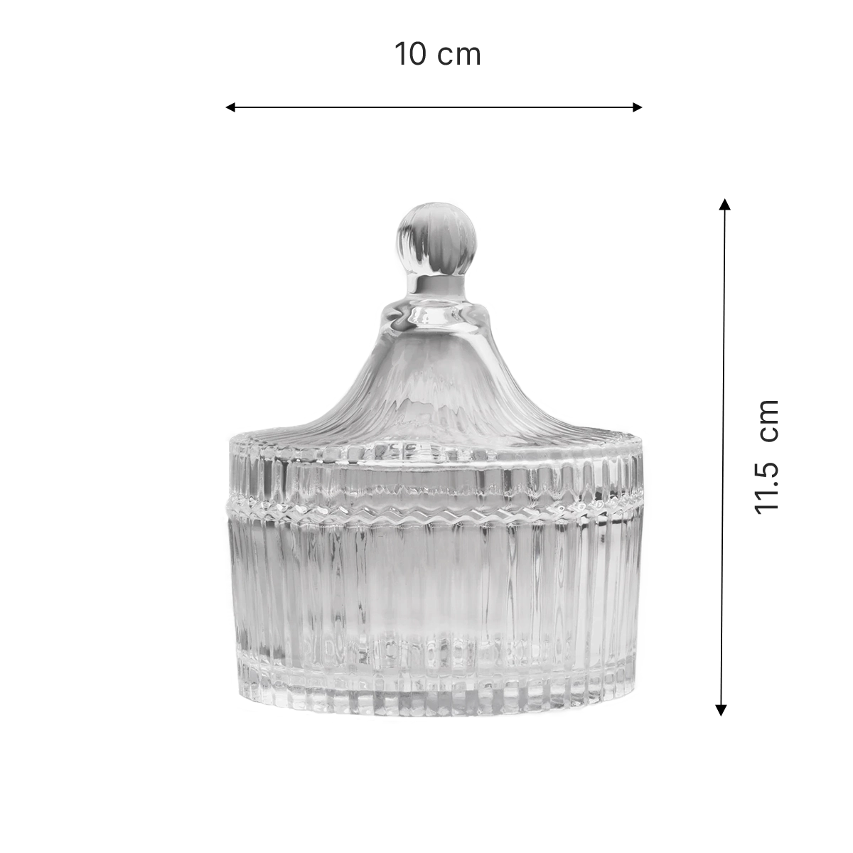 Bomboneras de vidrio con rayas transparente - Mini, mediana y grande