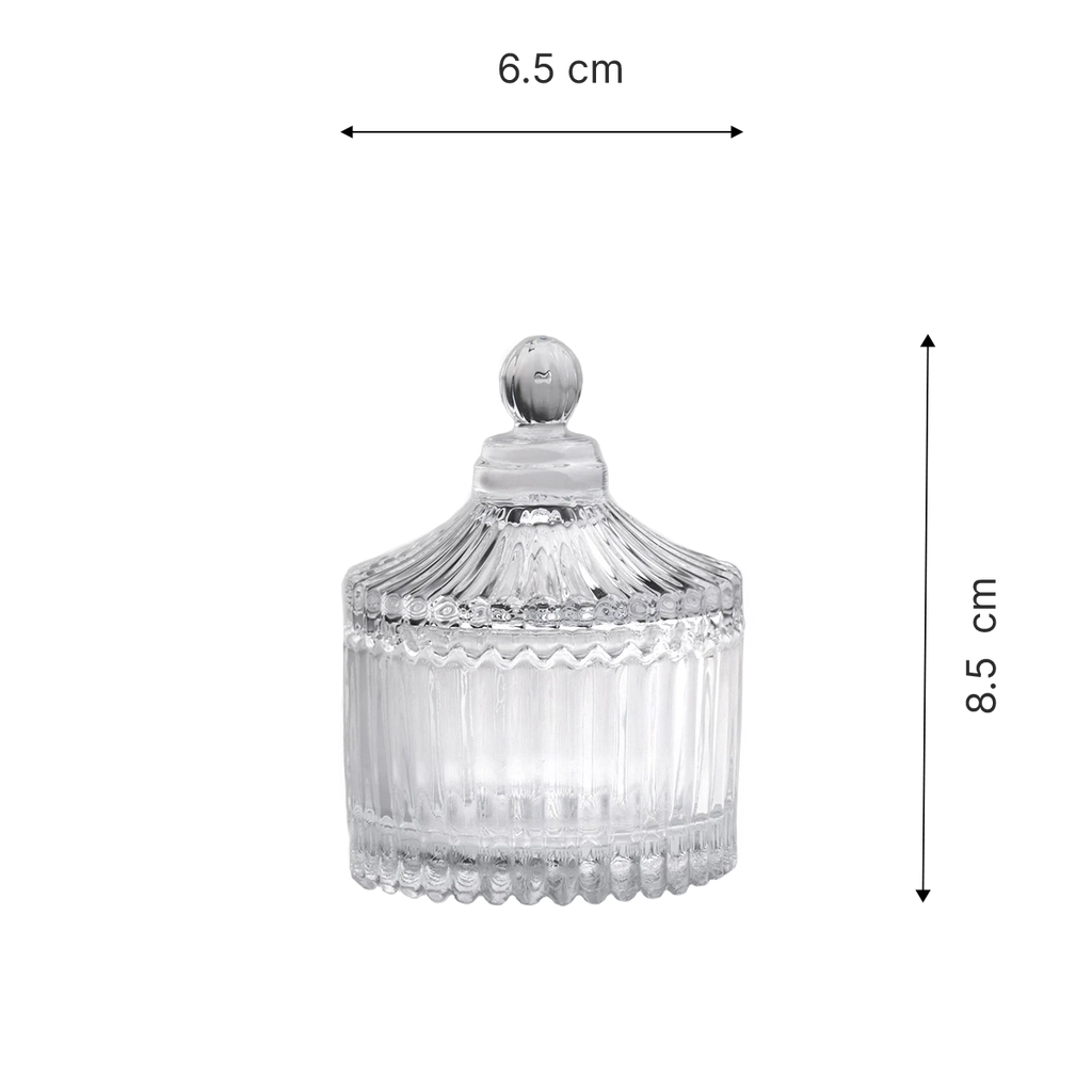 Bomboneras de vidrio con rayas transparente - Mini, mediana y grande