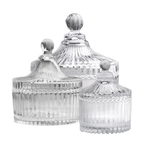 Bomboneras de vidrio con rayas transparente - Mini, mediana y grande