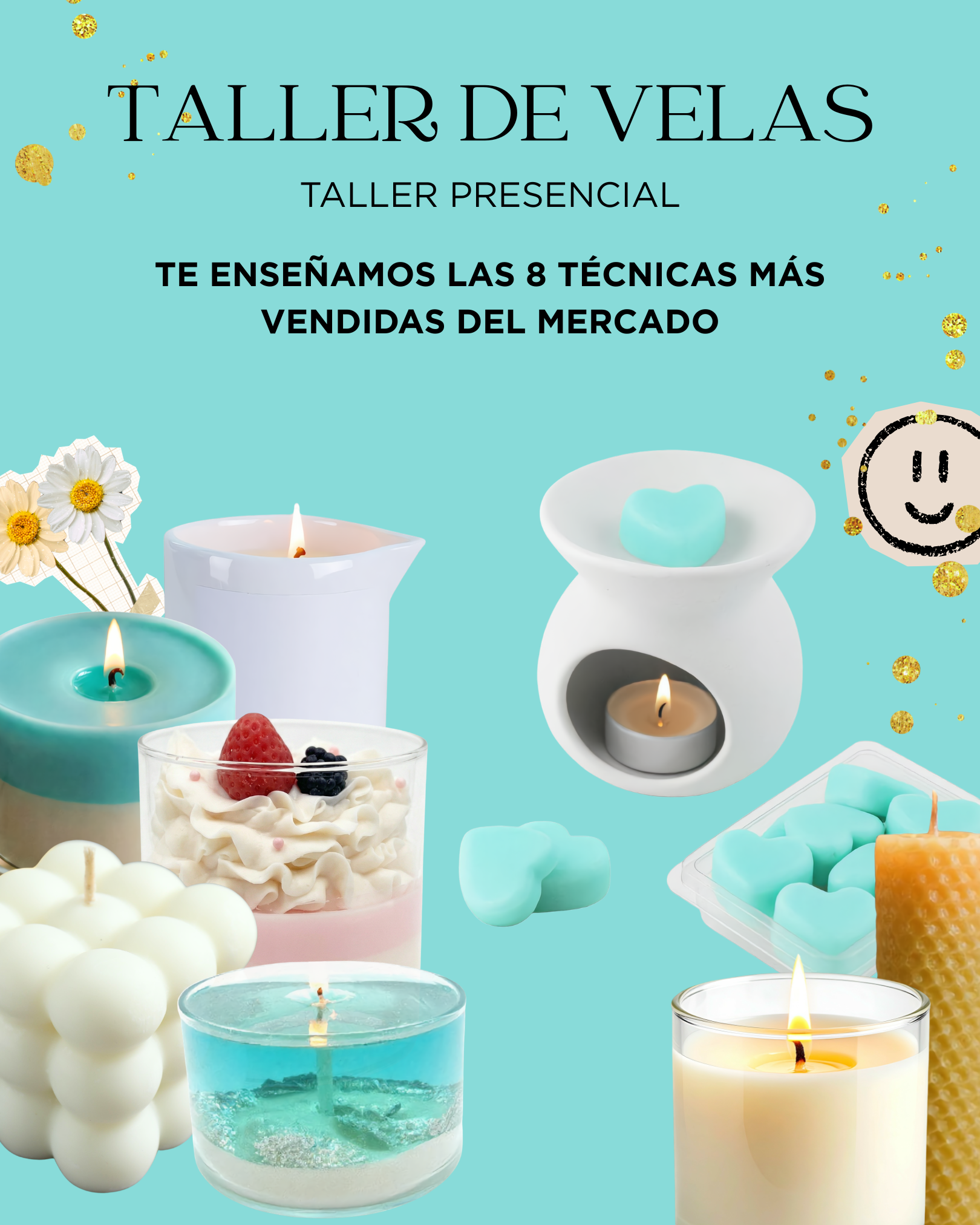 8 técnicas de creación de velas, taller presencial