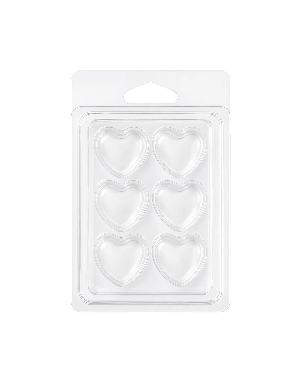 Contenedor para Wax Melt - Clamshell de 6 cavidades - Corazón - 10 piezas