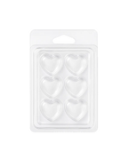 Contenedor para Wax Melt - Clamshell de 6 cavidades - Corazón - 10 piezas