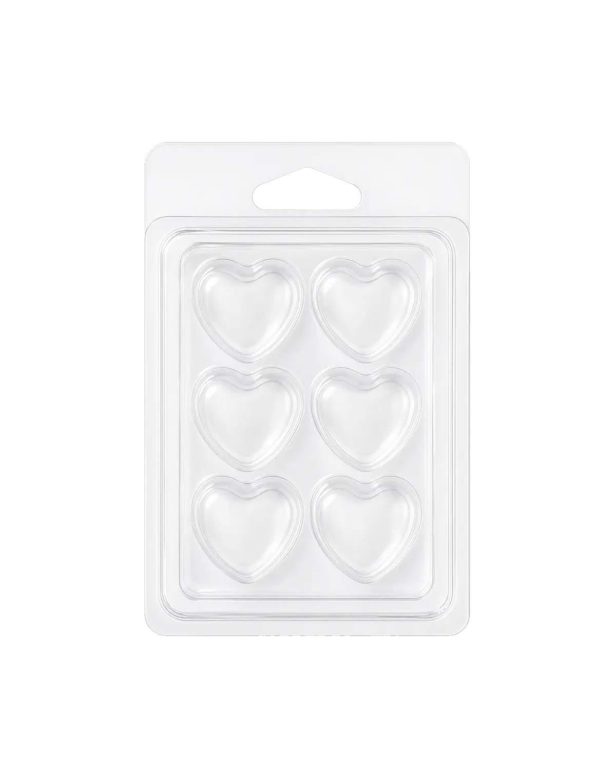 Contenedor para Wax Melt - Clamshell de 6 cavidades - Corazón - 10 piezas