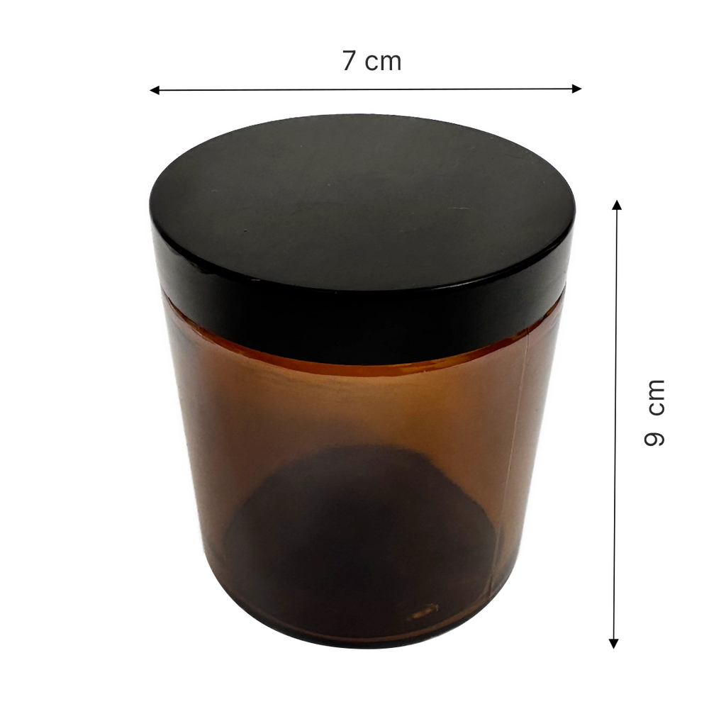 Frasco Ambar con tapa negra - 240 ml