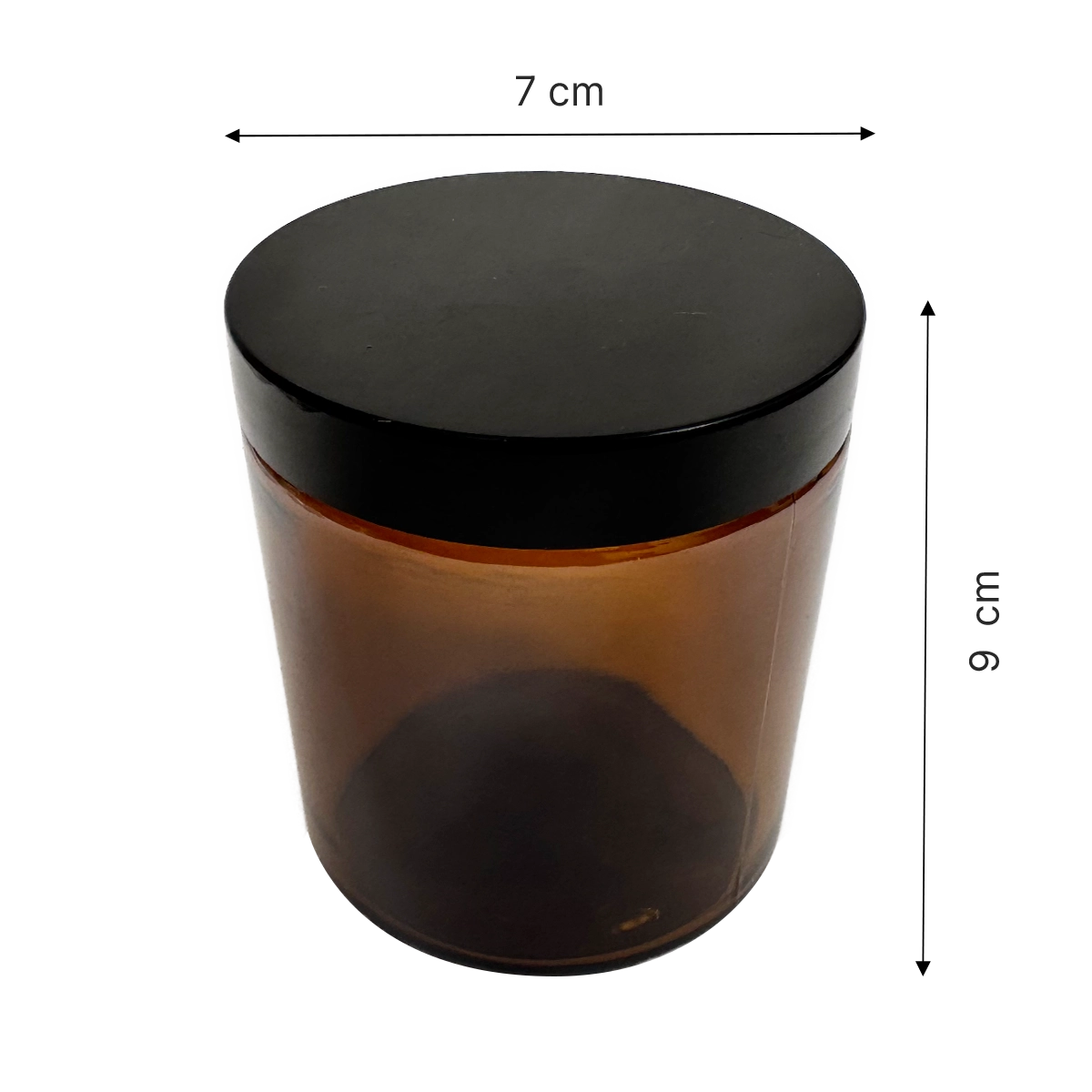 Frasco Ambar con tapa negra - 240 ml