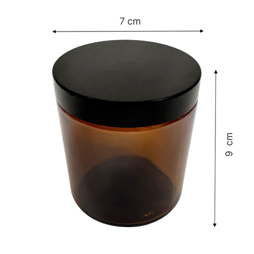 Frasco Ambar con tapa negra - 240 ml