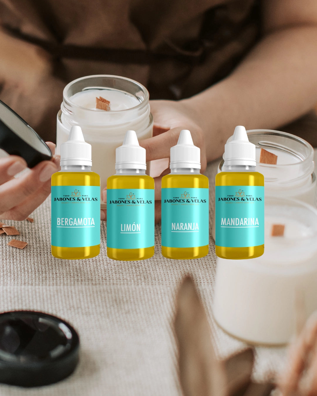 Cítricos - Fragancia para velas - 4 muestras de 20 ml c/u