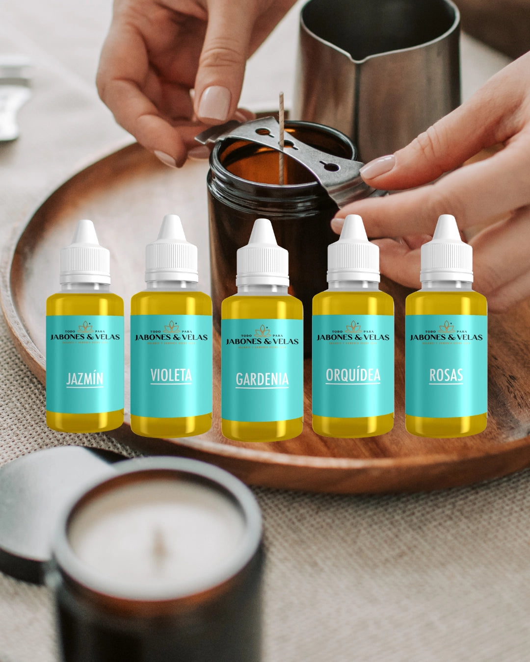 Florales - Fragancia para velas - 5 muestras de 20 ml c/u