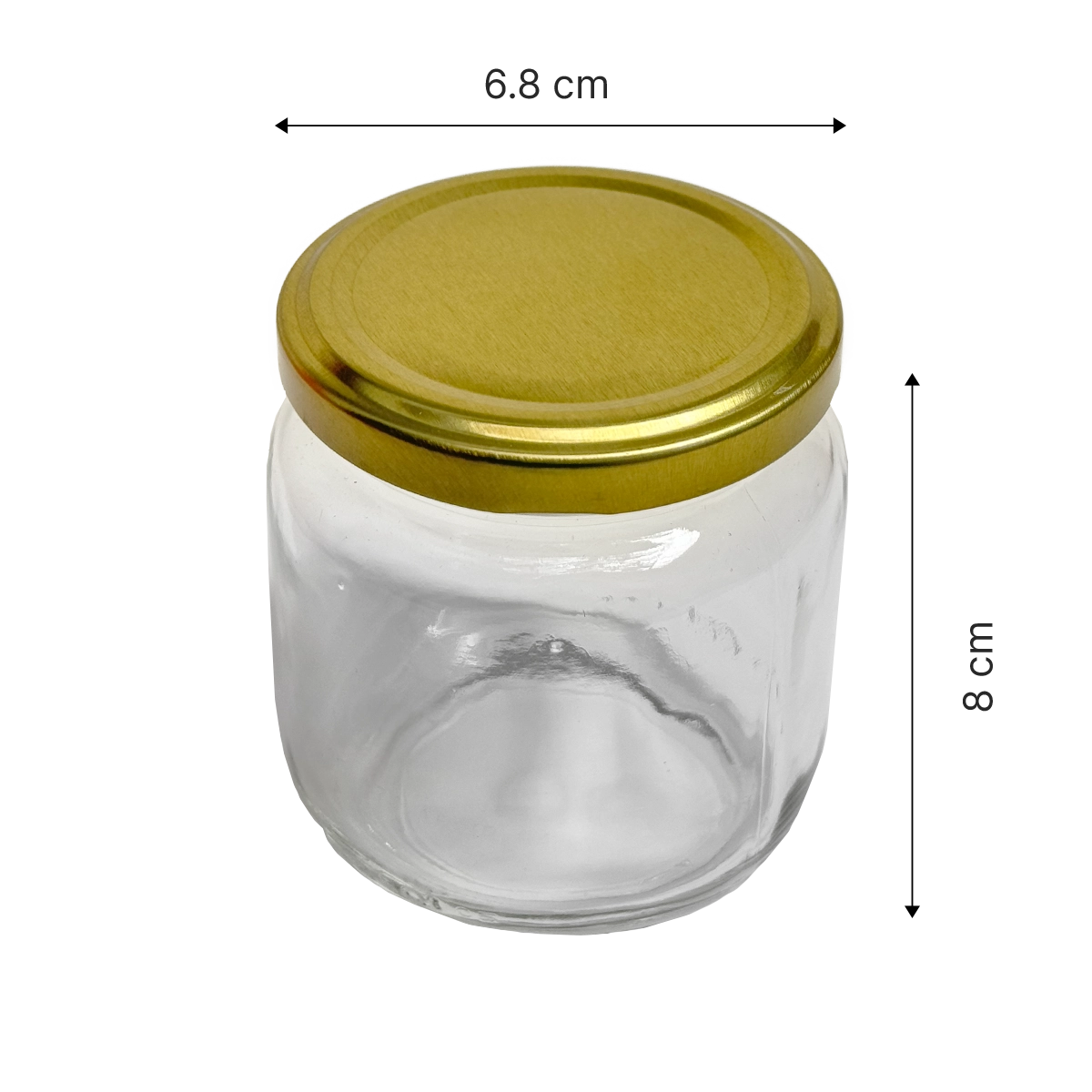 Frasco Compota con tapa dorada - 229 ml