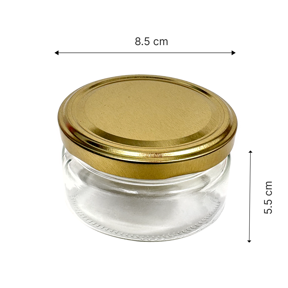 Frasco Jar con tapa dorada - 200 ml