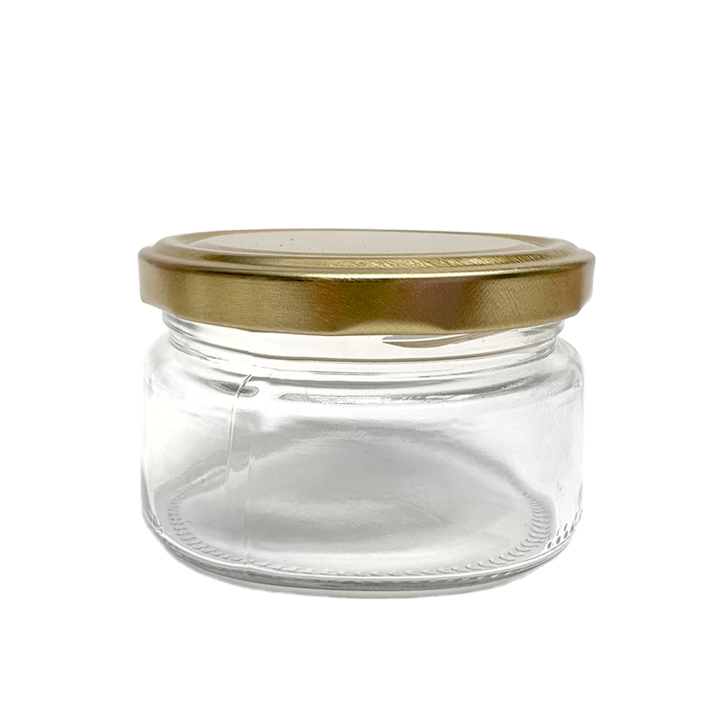Frasco Jar con tapa dorada - 200 ml