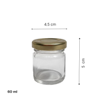 Frasco Jar con tapa dorada - 60, 200 y 300 ml
