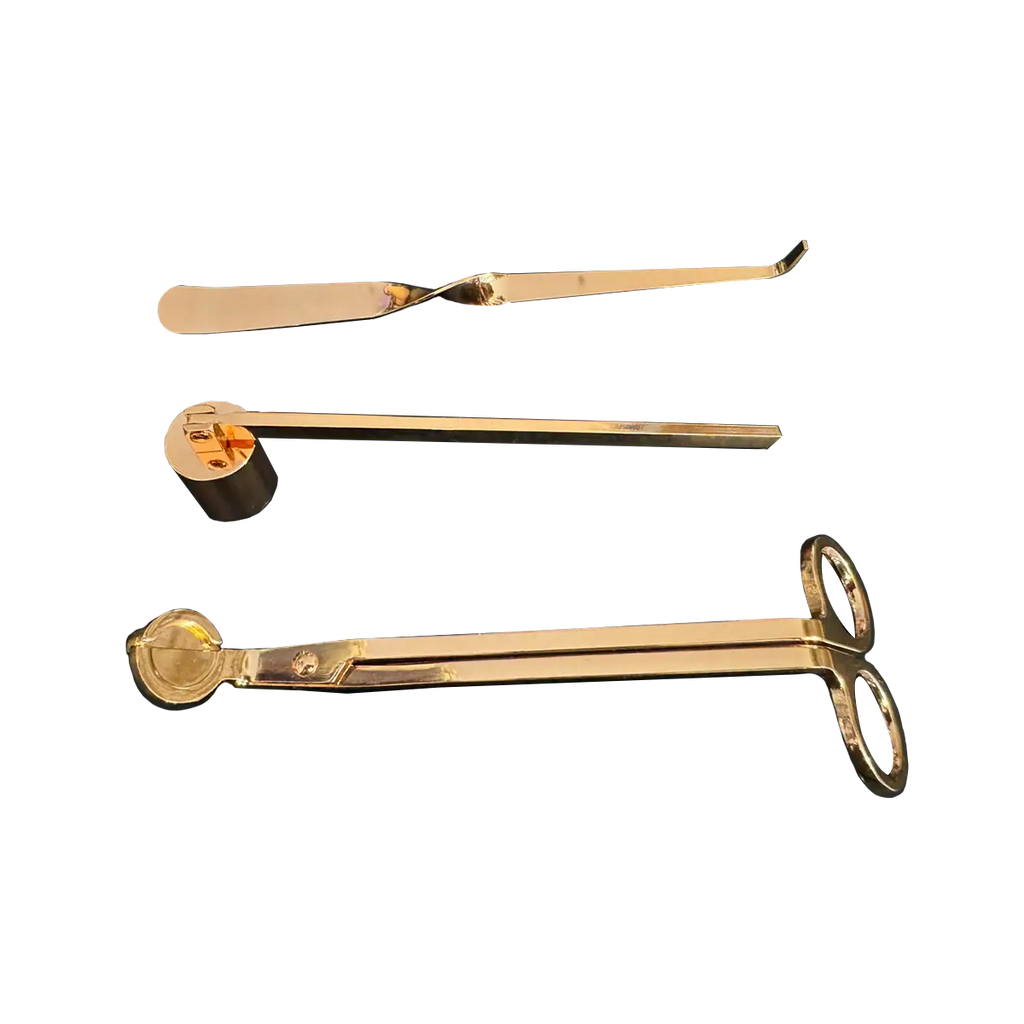 Kit de Herramientas para Velas - Apagavelas, Cortapabilo, Gancho de Pabilo y Charola