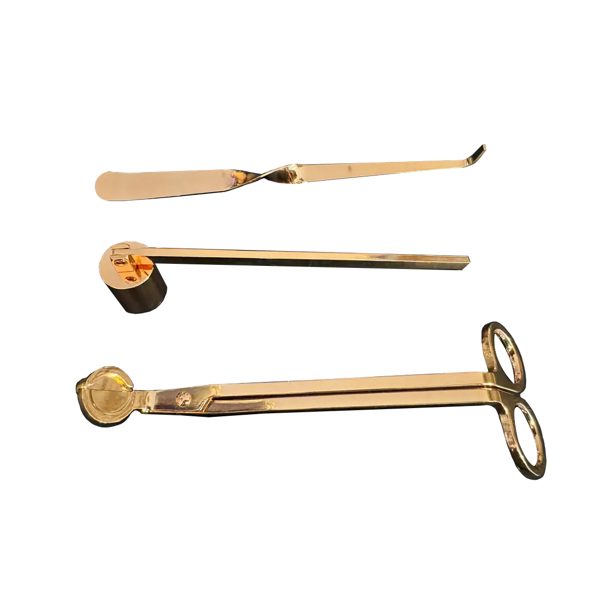 Kit de Herramientas para Velas - Apagavelas, Cortapabilo, Gancho de Pabilo y Charola