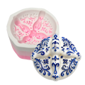 Molde Silicón 3D - Pan de Muerto diseño Talavera - 9.5 cm