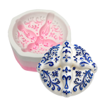 Molde Silicón 3D - Pan de Muerto diseño Talavera - 9.5 cm