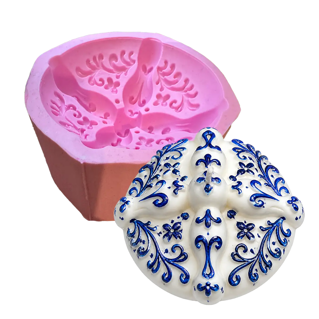 Molde Silicón Pan de Muerto diseño talavera 11 cm