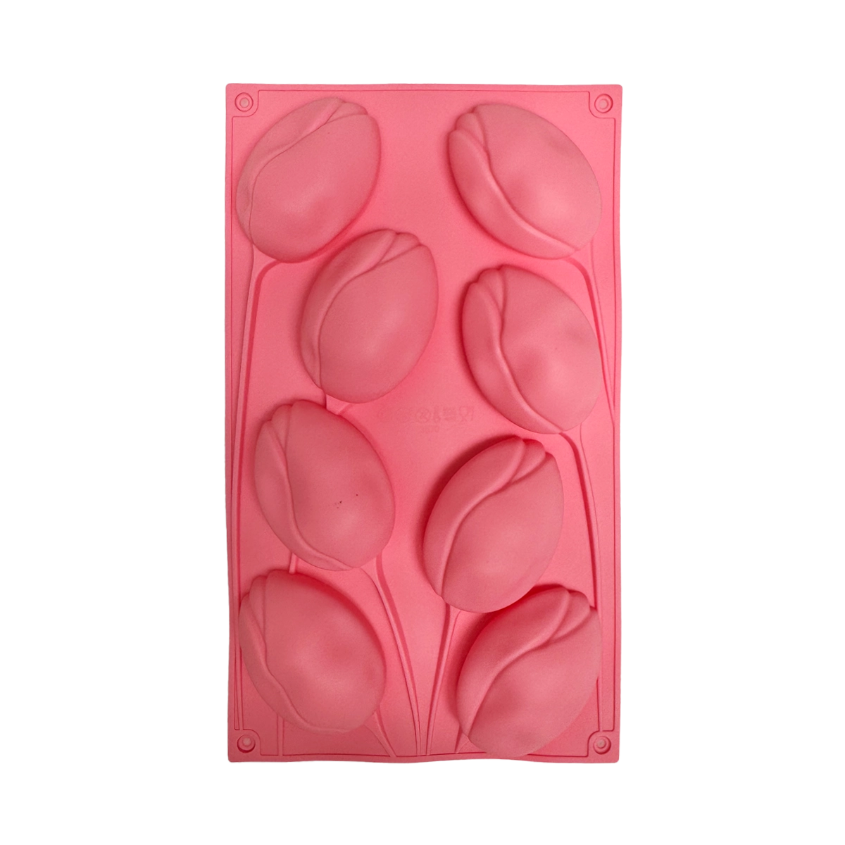 Molde Silicón - 8 Flores de Tulipán - 7.5 x 5 x 3 cm c/u
