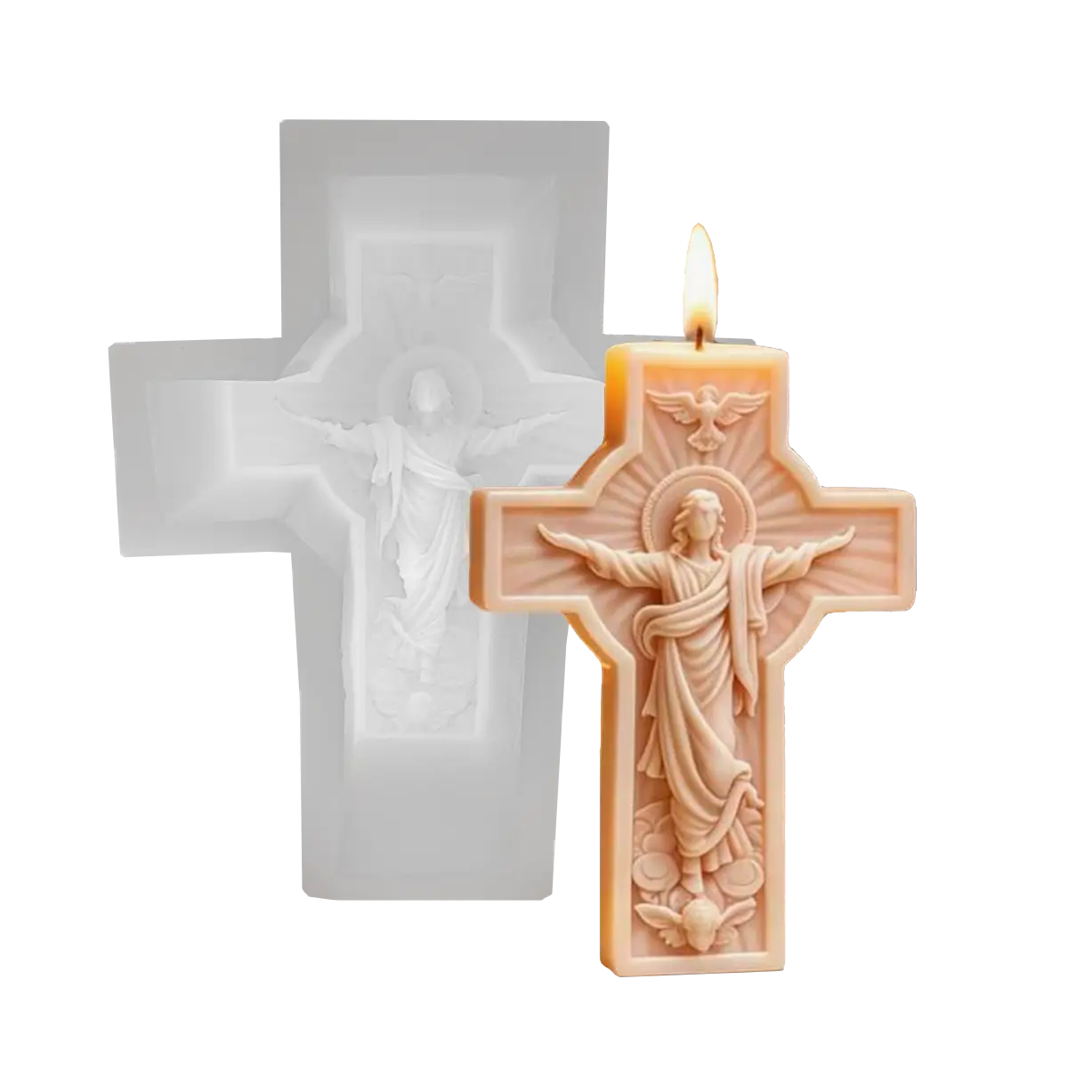 Molde Silicón - Cruz Jesus y Espíritu Santo