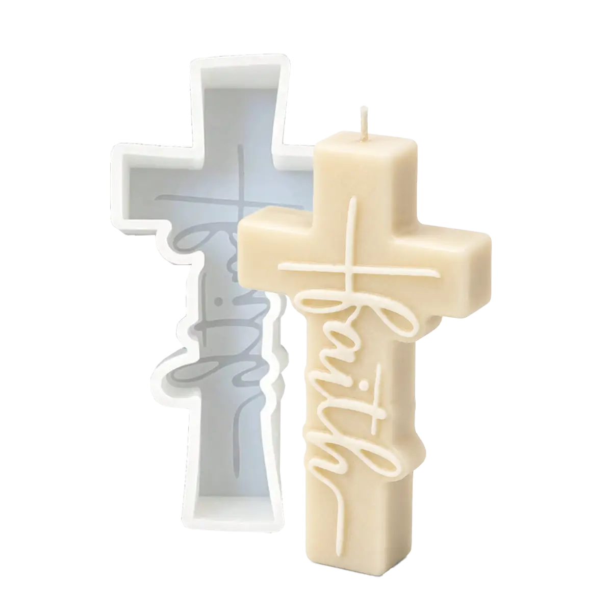 Molde Silicón - Cruz letras FAITH