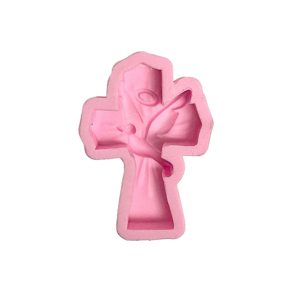 Molde Silicón 3D - Cruz con paloma - 8.8 x 6.2 x 2 cm