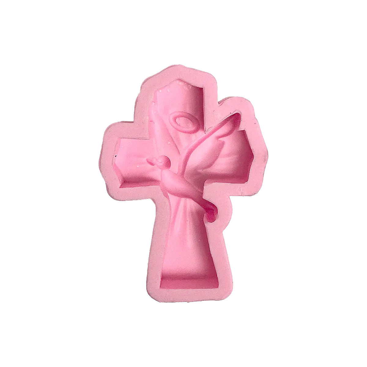 Molde Silicón 3D - Cruz con paloma - 8.8 x 6.2 x 2 cm
