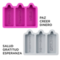 Molde Silicón 3D - Deseos Año Nuevo - 2 moldes - 11 x 8 cm