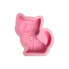 Molde Silicón 3D - Gatito con cola de Día de Muertos  - 7 x 8 x 3 cm