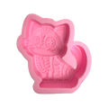 Molde Silicón 3D - Gato con cola de Día de Muertos  - 9 x 8.5 x 2.7 cm