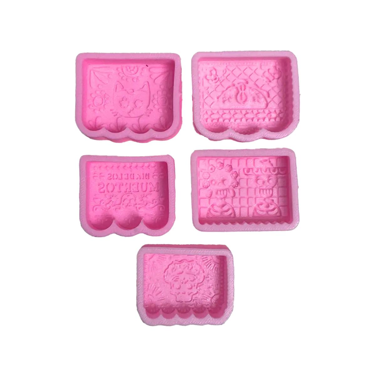 Molde Silicón 3D - 5 mini Jabones Día de Muertos