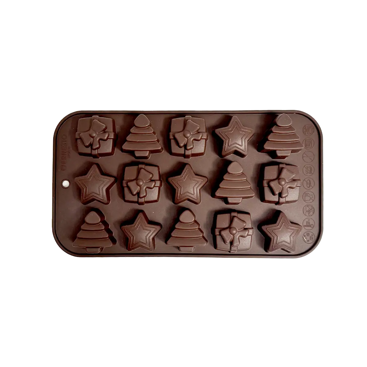 Molde Silicón - 15 Figuras navideñas estilo chocolate