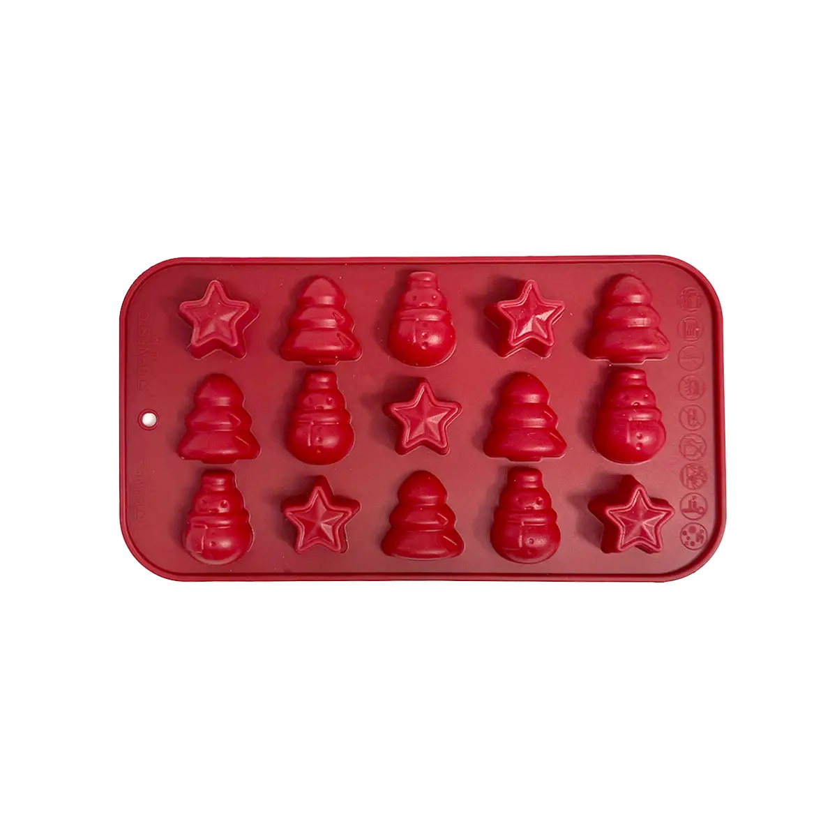 Molde Silicón - 15 mini figuras navideñas estilo chocolate