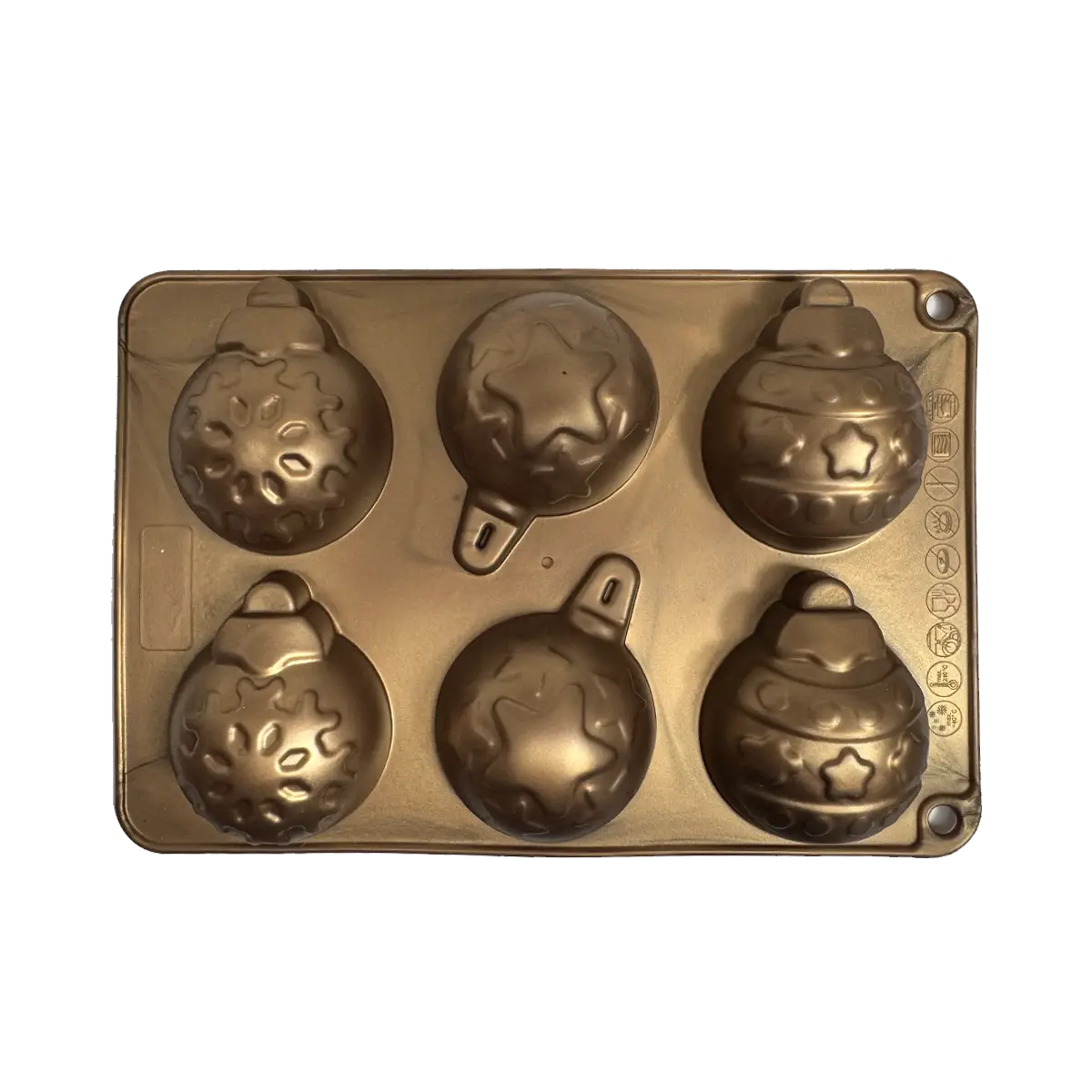 Molde Silicón - 6 medias esferas navideñas