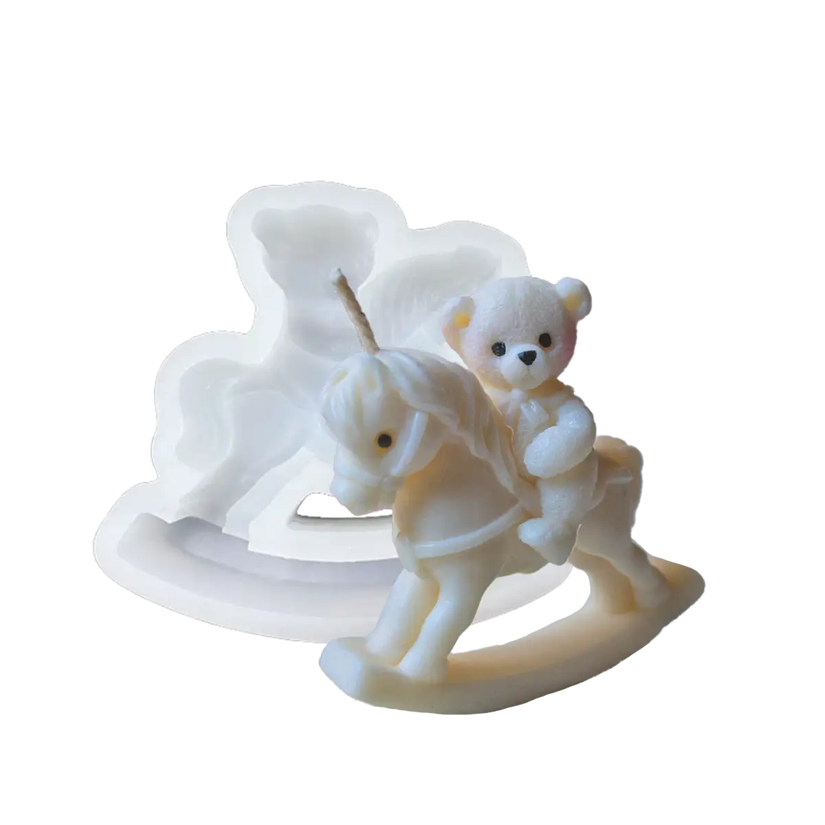 Molde Silicón 3D - Osito en caballo