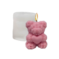 Molde Silicón 3D - Osito de flores con corazón