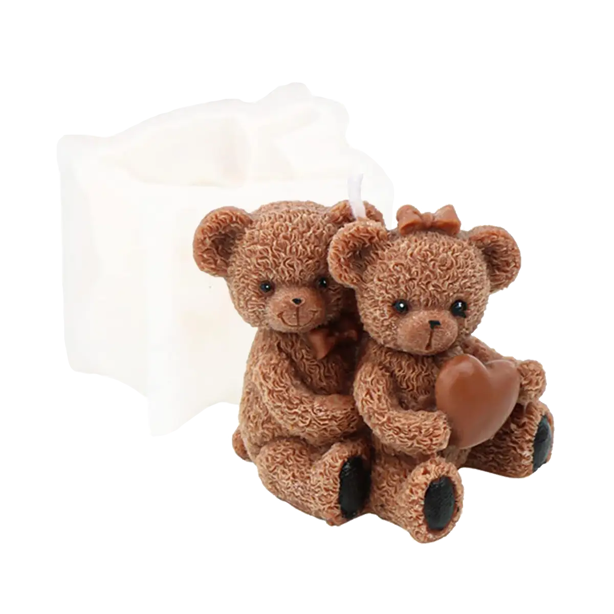 Molde Silicón 3D - Osos de peluche abrazados