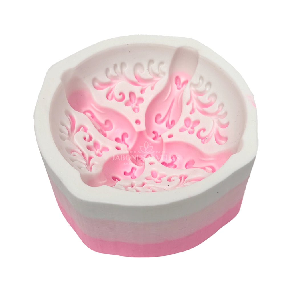 Molde Silicón 3D - Pan de Muerto diseño Talavera - 9.5 cm