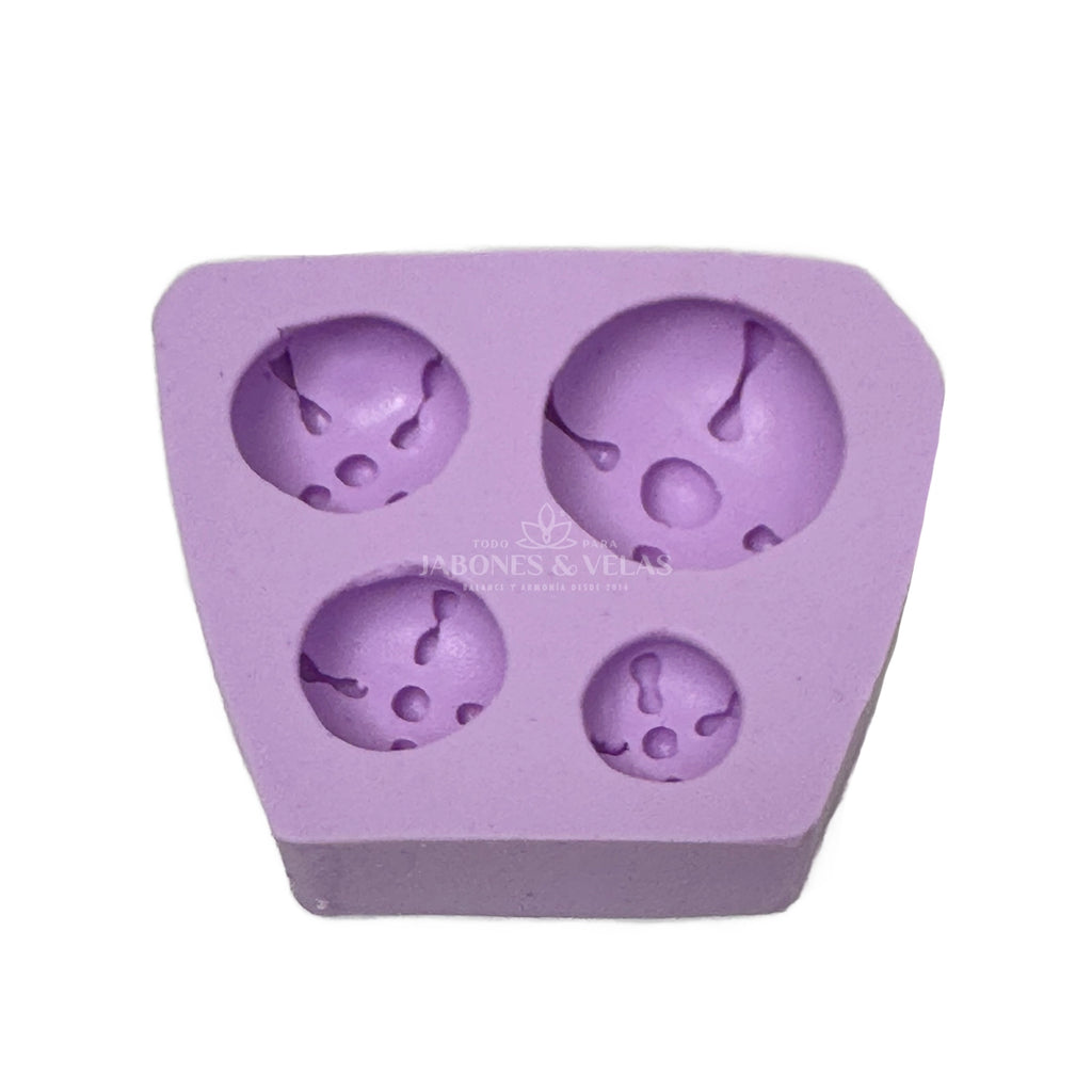 Molde Silicón 3D - Pan de Muerto - 4 cavidades