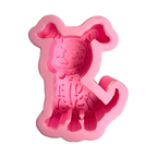 Molde Silicón 3D - Perrito Ojos de Flor - Día de Muertos  - 7.5 x 5.5 x 3 cm