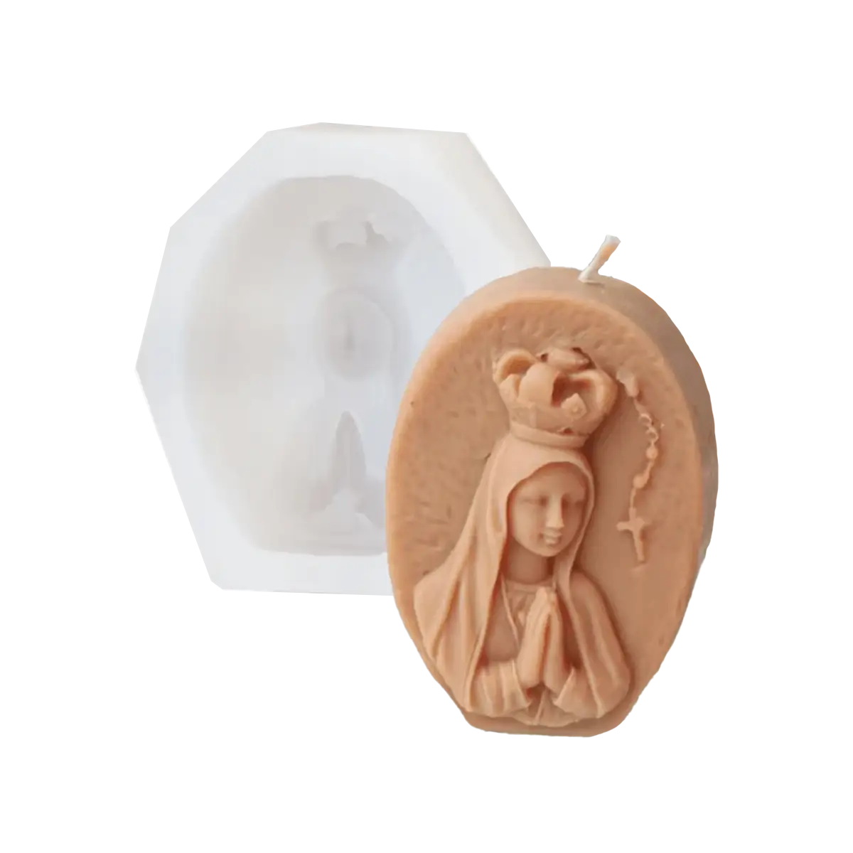 Molde Silicón 3D - Virgen con rosario