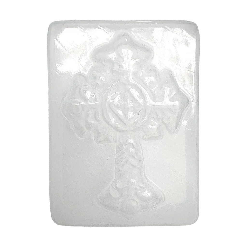 Molde de plástico - 5 cruces con filigrana sobre base rectangular